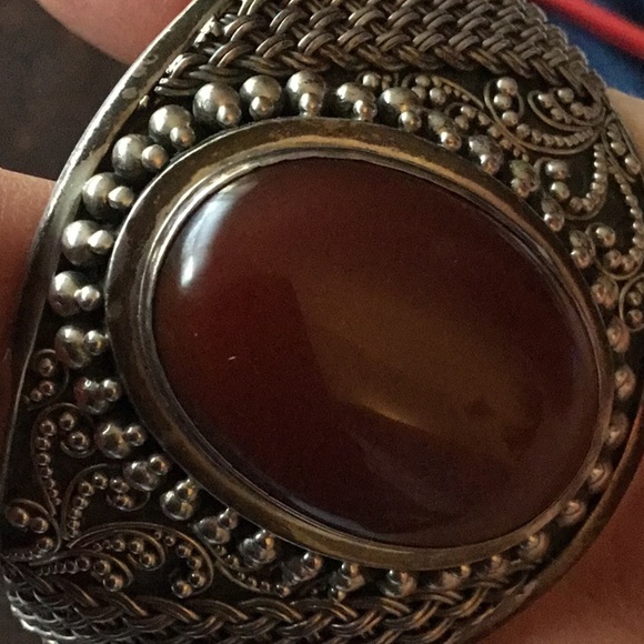 ❤️Vintage Sterling SilverCarnelian Bracelet EUC - Picture 6 of 6